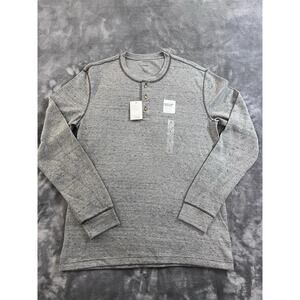 Sonoma Goods For Life Supersoft Thermal Henley Gray Long Sleeve Shirt L